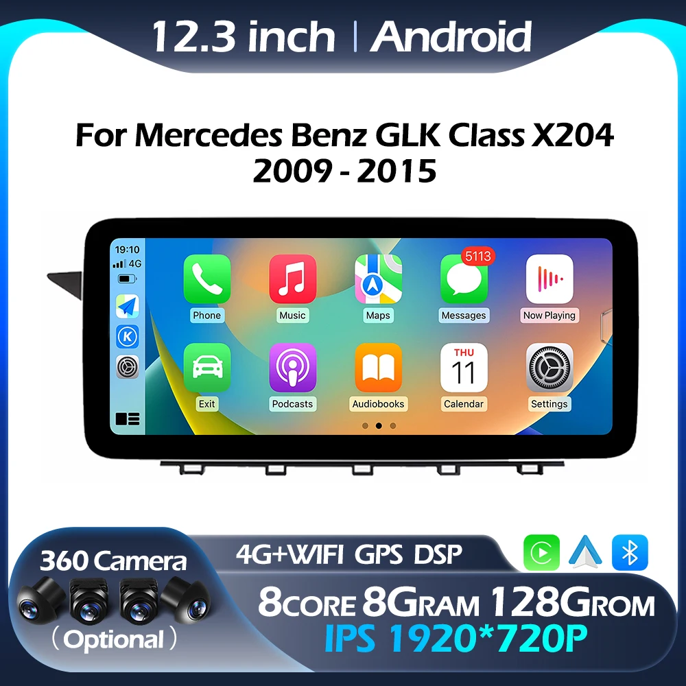 For Mercedes Benz GLK Class X204 2009 - 2015 Android Auto Carplay Car Raido GPS Navigation Multimedia Player Video Wireless