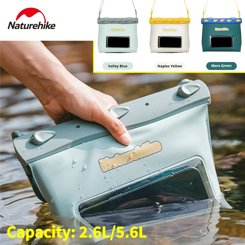 Naturehike Outdoor Multifunctional Ipx8 Waterproof Bag 2.6L/5.6L Touchscreen for Swimming Drifting Surfing Beach Vacation Travel