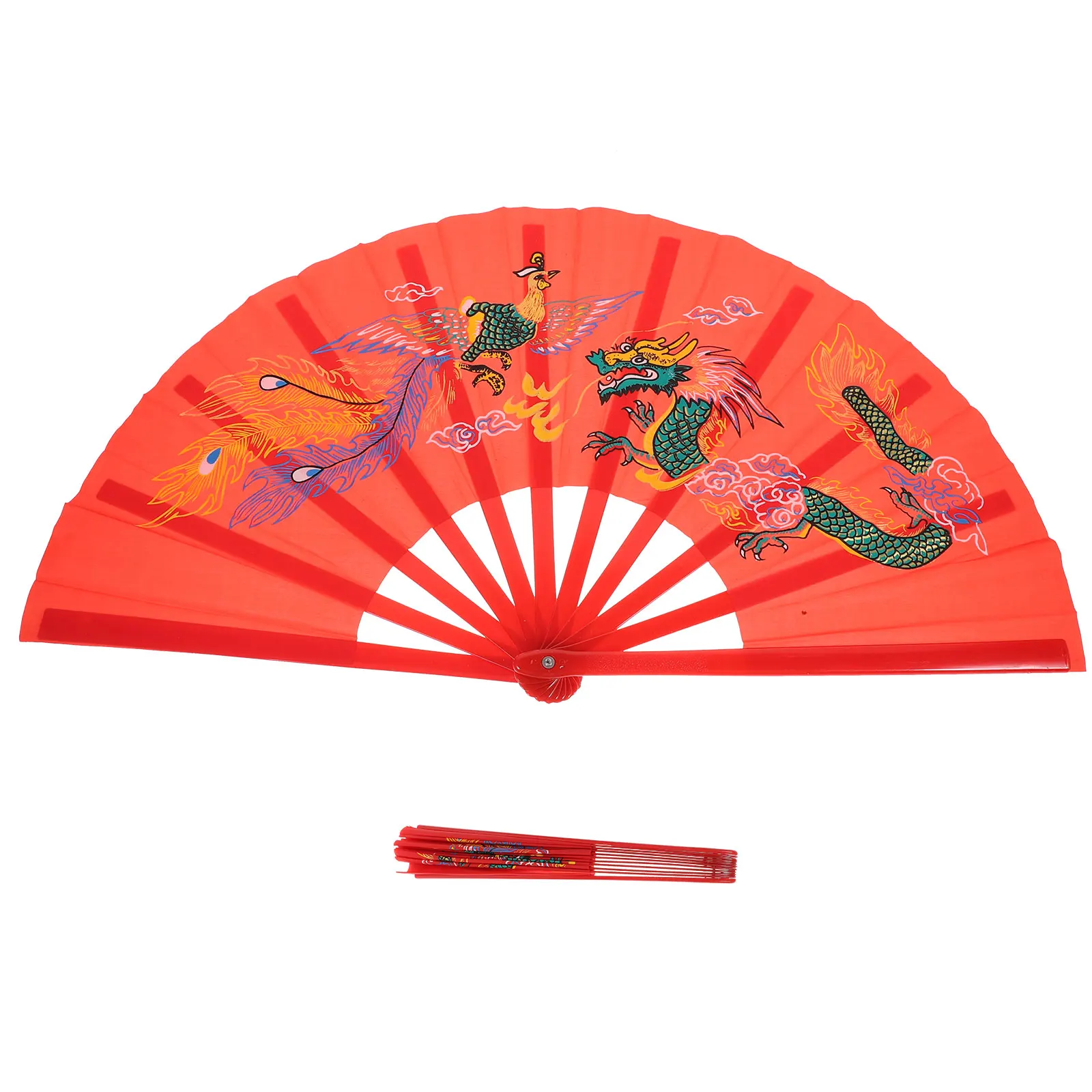 

Tai Chi Fan Martial Dance Performance Foldable Handheld Red Chinese Fans Folding Fan Decorative Craft Summer Cooling Home