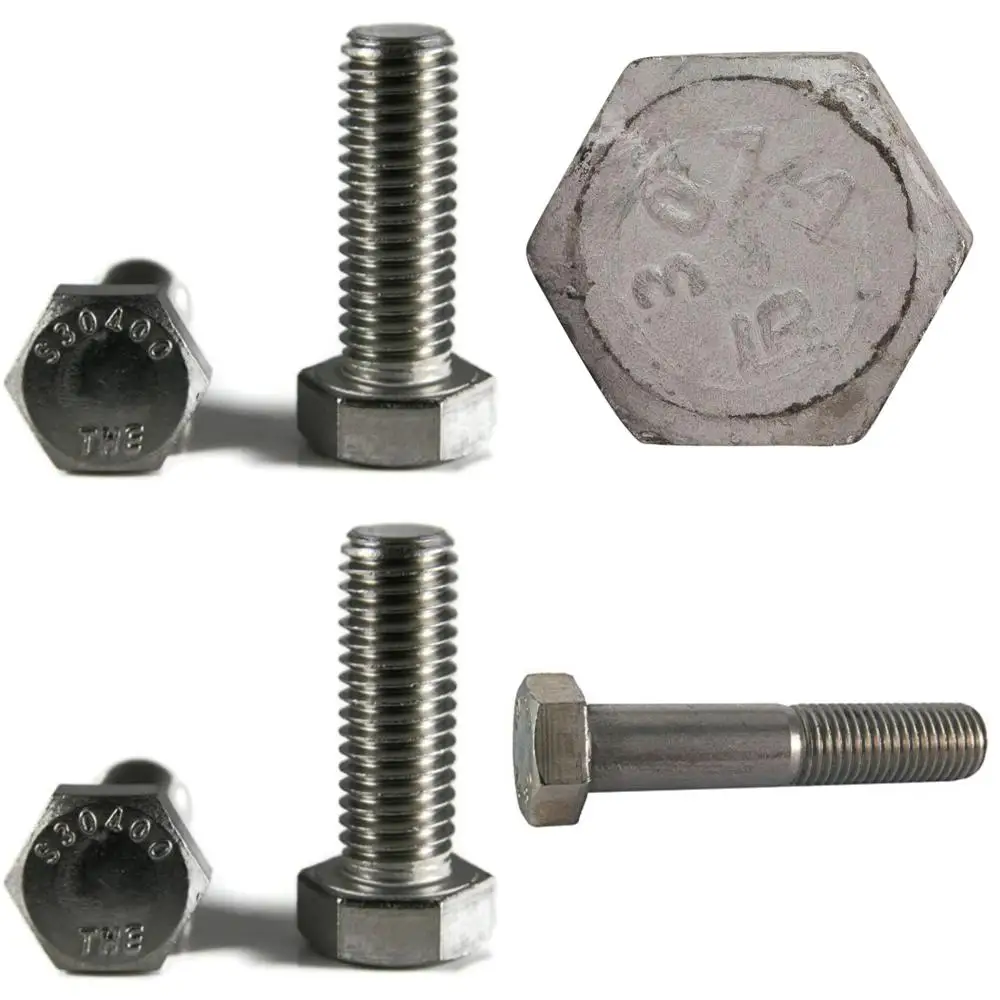 مسامير غطاء رأس سداسية ذات خيط خشن من الفولاذ المقاوم للصدأ ملولبة بالكامل 18-8 درجة 50 عبوة