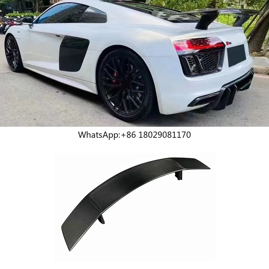 Spoiler traseiro seco de fibra de carbono, lábio difusor de asa para Audi R8, modelo de carro, automóvel, 2017-2020