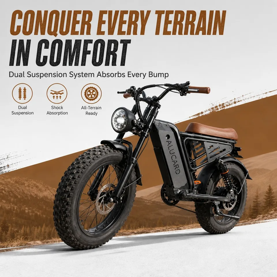 Adult Electric Bicycle, 20-inch Wide Tires, 750W Motor, 48V 13Ah Battery, Top Speed 45-50 Km/h, Dual Suspension.E Bikes，E Bike Electric，Bike Electric，Dirt Bike，Electric Bike For Adults image 3