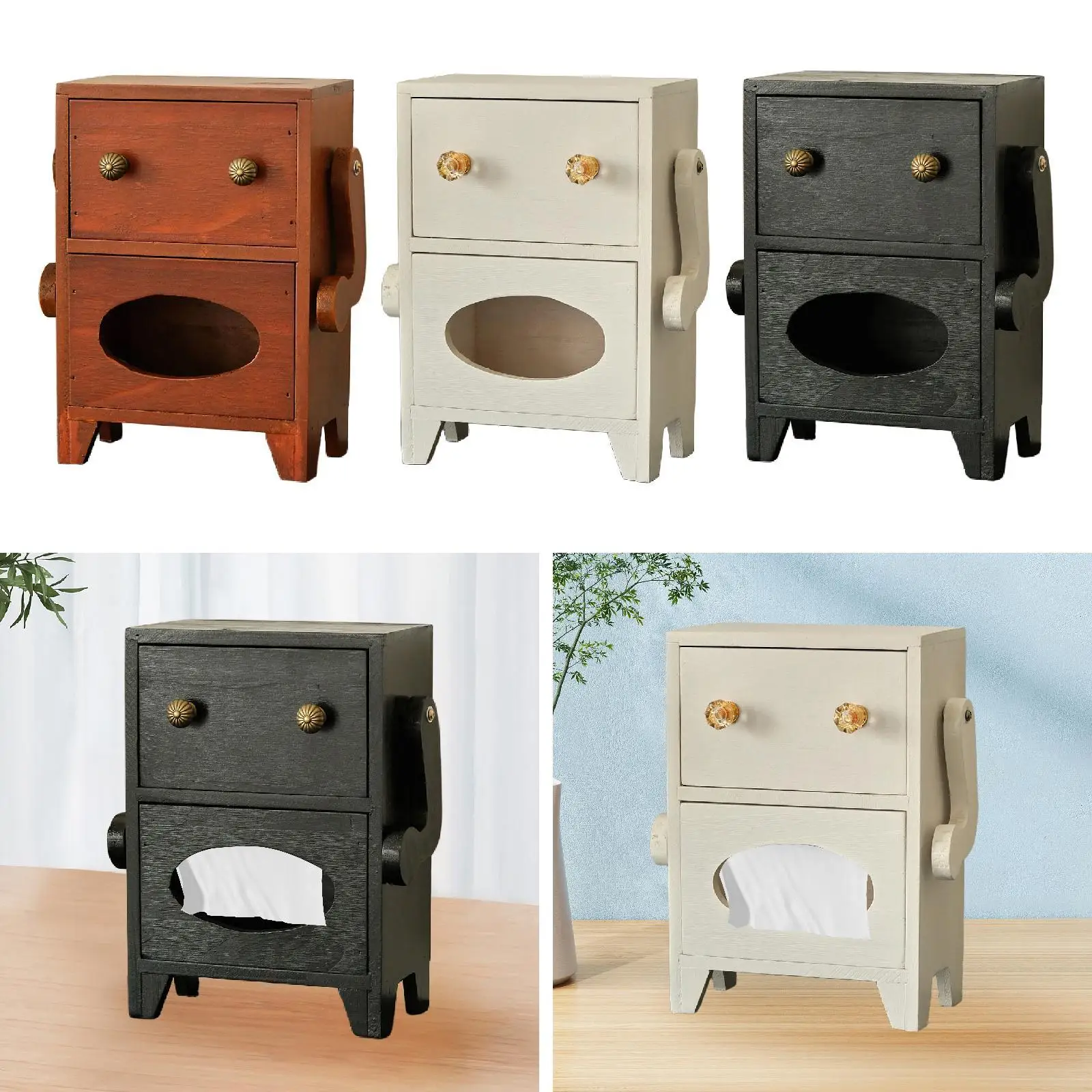 

Mini Storage Cabinet with Drawer 6.69x3.74x9.65inch Wooden Desktop Organizer for Living Room Office Bedroom NightStand Skincare