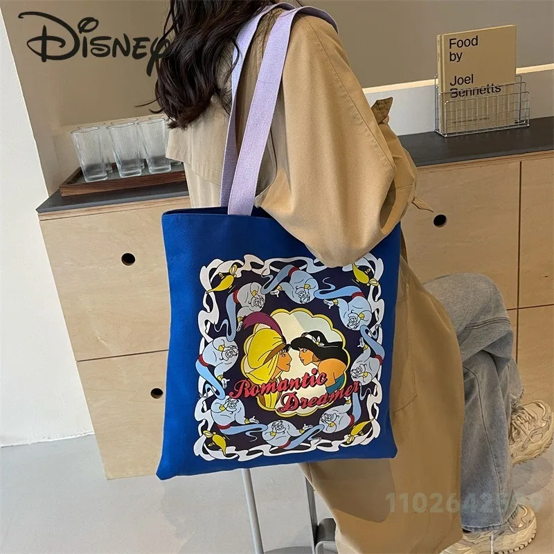 Disney 2024 New Women's Handbag Fashionable High Quality Canvas Women's Shoulder Bag Cartoon Lightweight Women's Shopping Bag