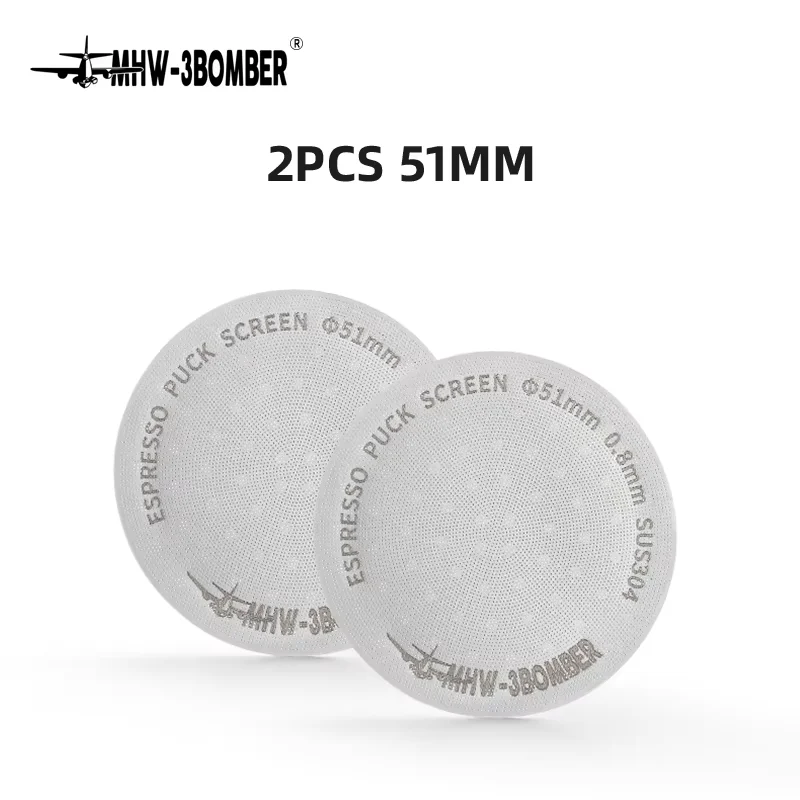 MHW-3BOMBER 51/53/58.5mm Puck Screen 0.2/0.8mm Metal Herbruikbaar Koffiefilter voor Espresso Portafilter Mandje Koffie Accessoires