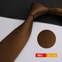 Luxury 8CM Mens Ties Necktie Solid Twill Stripes Plaids Ties For Man Groom Neck Tie For Business Party 5