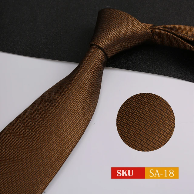 Luxury 8CM Mens Ties Necktie Solid Twill Stripes Plaids Ties For Man Groom Neck Tie For Business Party 5
