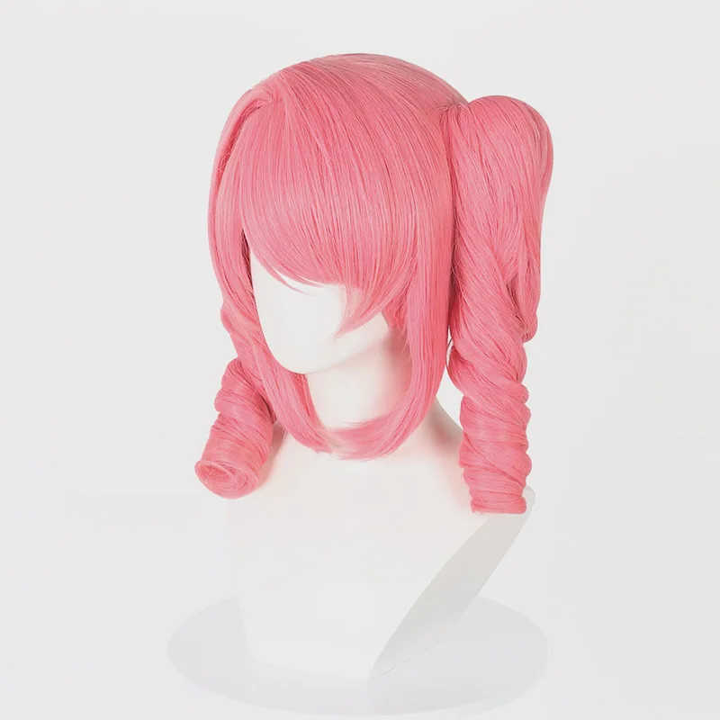 アニメウィッグ 魔法少女になりたい マゼンタ コスプレウィッグ 取り外し可能なダブルポニーテール
