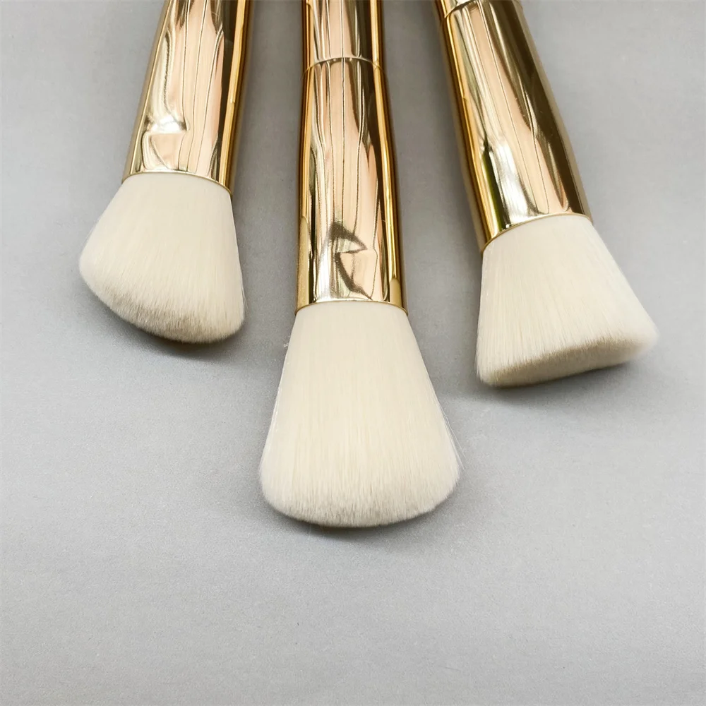 SEP + PANTONE UNIVERSE Faux Cashmere Makeup Brush Set - 8pcs Gold Soft Hair Beauty Cosmetics Brushes Blender