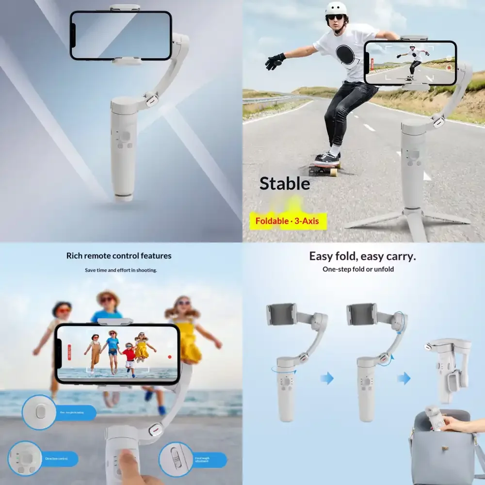 

AIQIAO MI 3-axis Handheld Gimbal AI Face Tracking Stabilized Shooting 2200mAh Battery Video Camera for Vlog