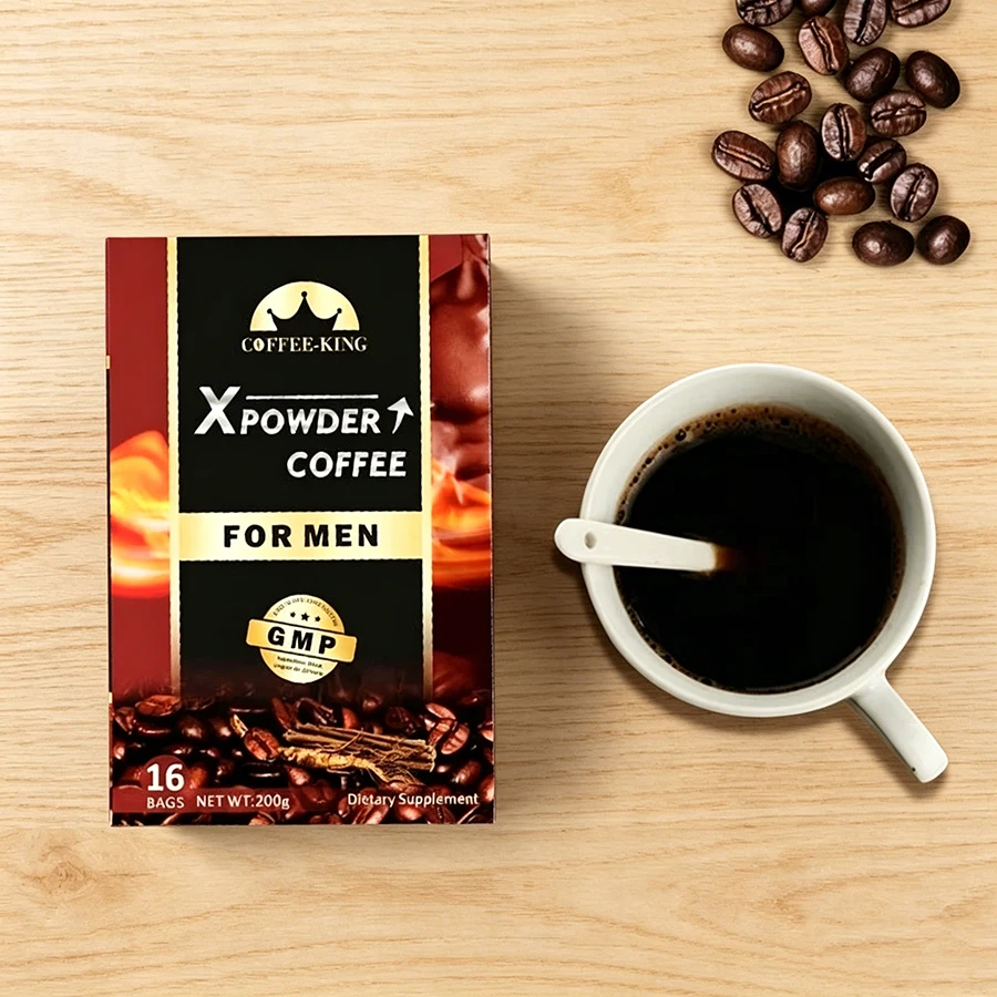Wins Town X Power Men’s Energy Coffee, Natural Botanical Extract Instant Coffee Supplement, 16 Portable Sachets for Daily Vitali