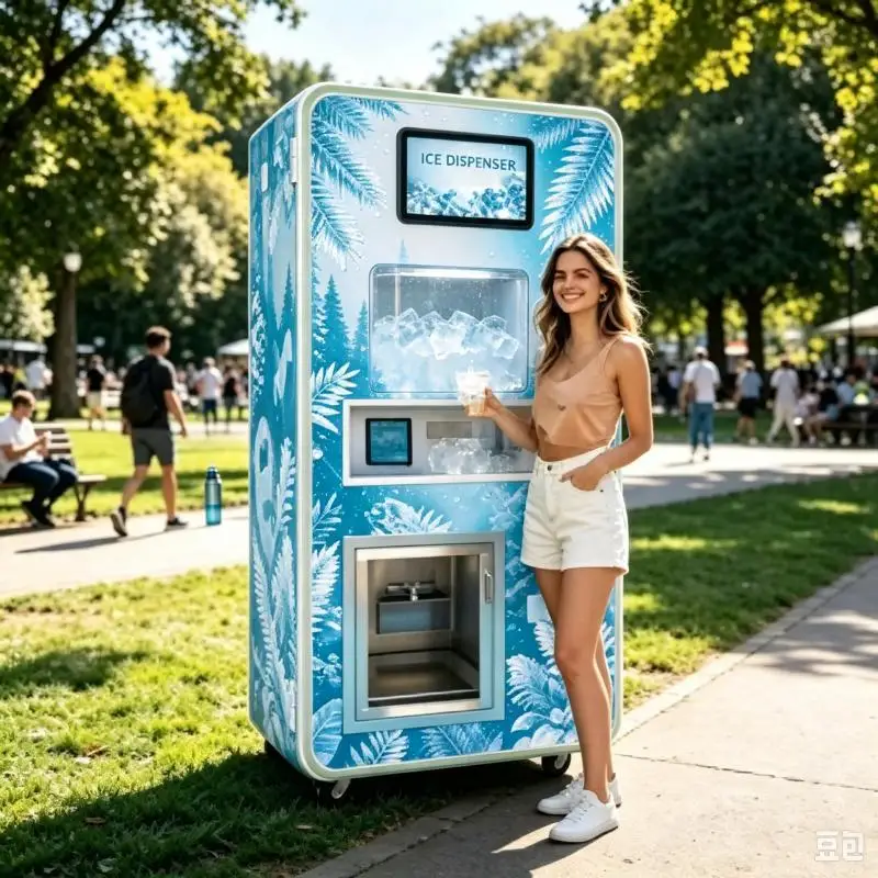Automatic Commercial Ice Cube Vending Machine Customized Smart Ice Selling Machine Efficient Ice Supply Solution