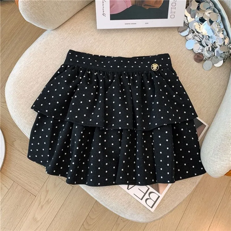 Polka Dot Geplooide Minirok Vrouwen Hoge Taille Verstoorde Pluizige A-lijn Rokken 2025, Nieuwe Zoete Pittige Meisje Veelzijdige Faldas