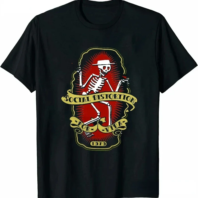 

Social Distortion Skeleton For Life 1979 Graphic Tee Cotton Crew Neck Short Sleeve T-Shirt