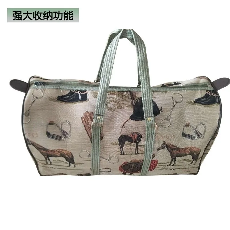 Factory Direct 2026 Outdoor Riding Storage Bag Horse Pattern Riding Boots Helmet Finishing Bag Hand Carrying Equestrian Knight