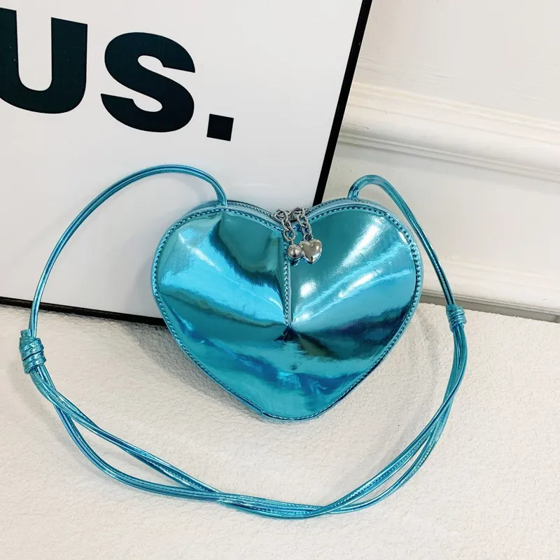 Ladies Quality Love Sling Purses Women's Heart Shaped Phone Bags Designer PU Mini Wallet Luxury Brand Solid Small Crossbody Bags