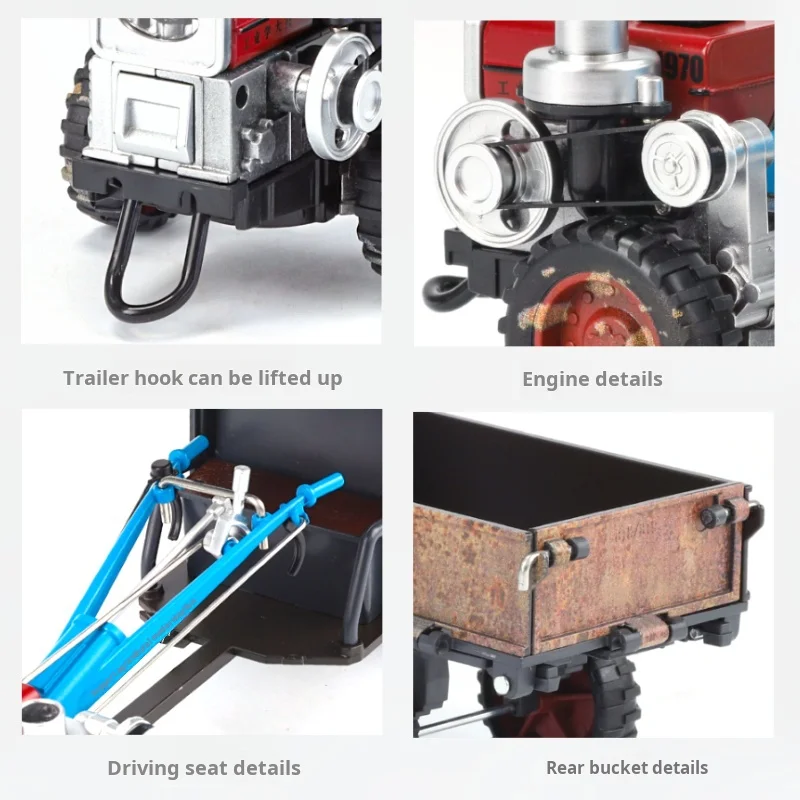 Wózek rolniczy Odlew ze stopu Spray ciągnik kroczący Symulowany model Dźwięk Światło Pojazd Znakomite pudełko Zabawka Prezent dla dzieci Zbieraj Bes