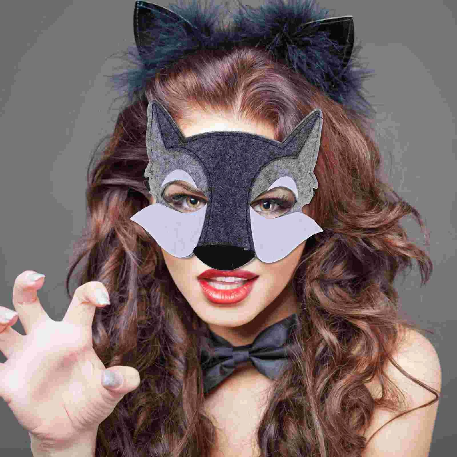 

6 Pcs Halloween Mask Non-woven Felt Surface Party Wolf Costume Props Decorations Man