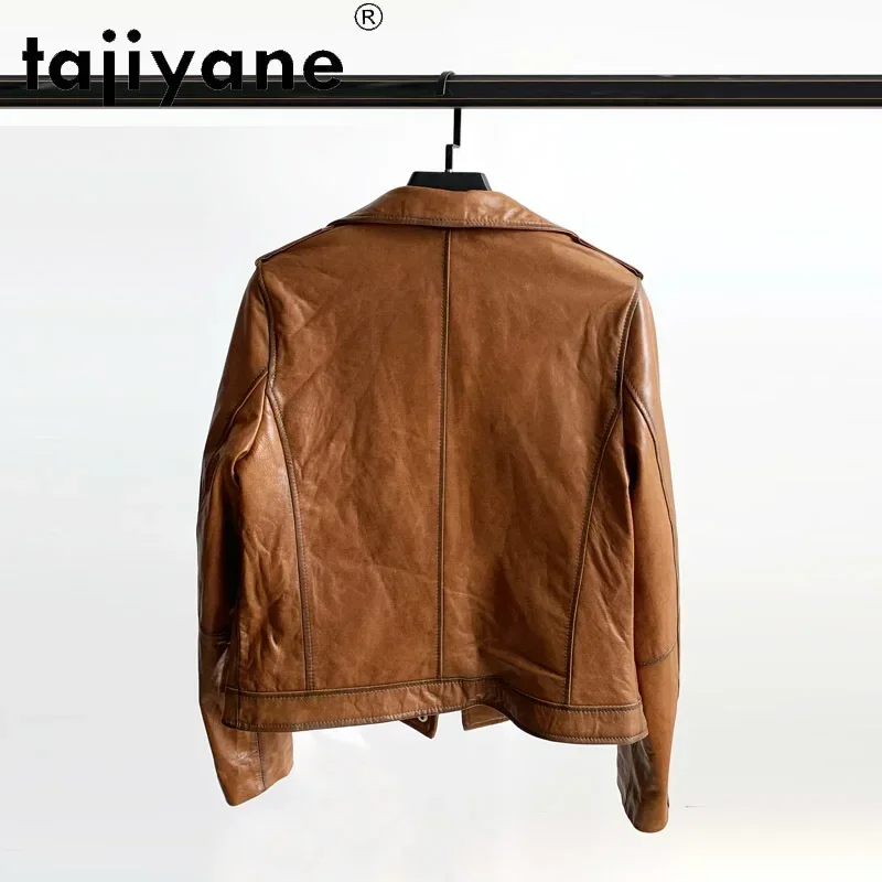 Tajiyane Lente Echt Leer Kleding Voor Vrouwen Dames Echte Schapenvacht Jassen Vintage Vrouwelijke Tops Shorts Mujer Chaqueta TN2047