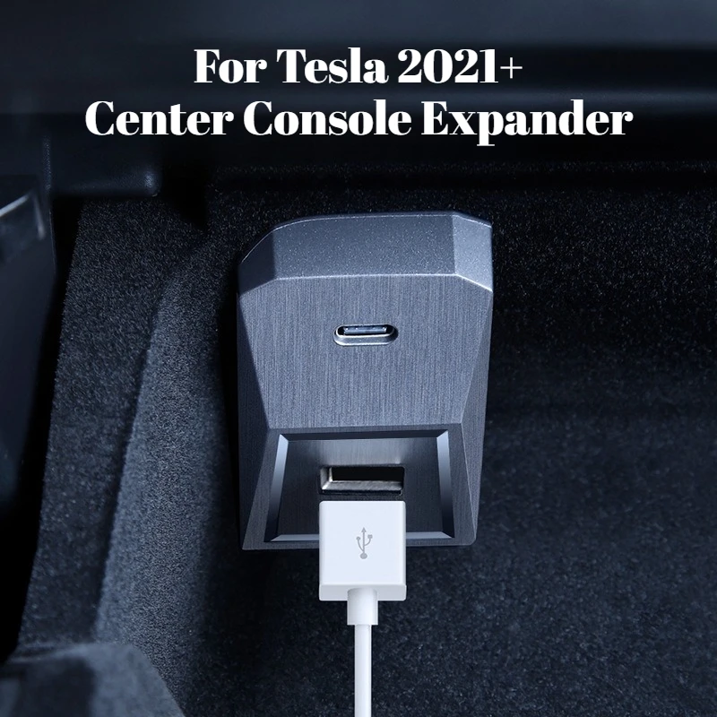 

For Tesla 2021+ Model 3/Y/YL/Juniper/Highland Glove Box Docking Station Center Console Expander USB Adapter Auto Interior Mod