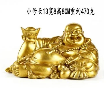 Big new Buddha incense pavilion Ming and Qing classical number big belly laughing Buddha statue home living room decoration copp