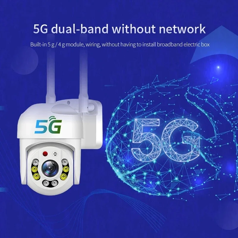 Imagem -02 - Wifi 390eyes 5g 2.4g Câmera de Segurança Externa com Detecção ai Áudio Bidirecional Visão Noturna Colorida Ptz Rastreamento Automático Frequência