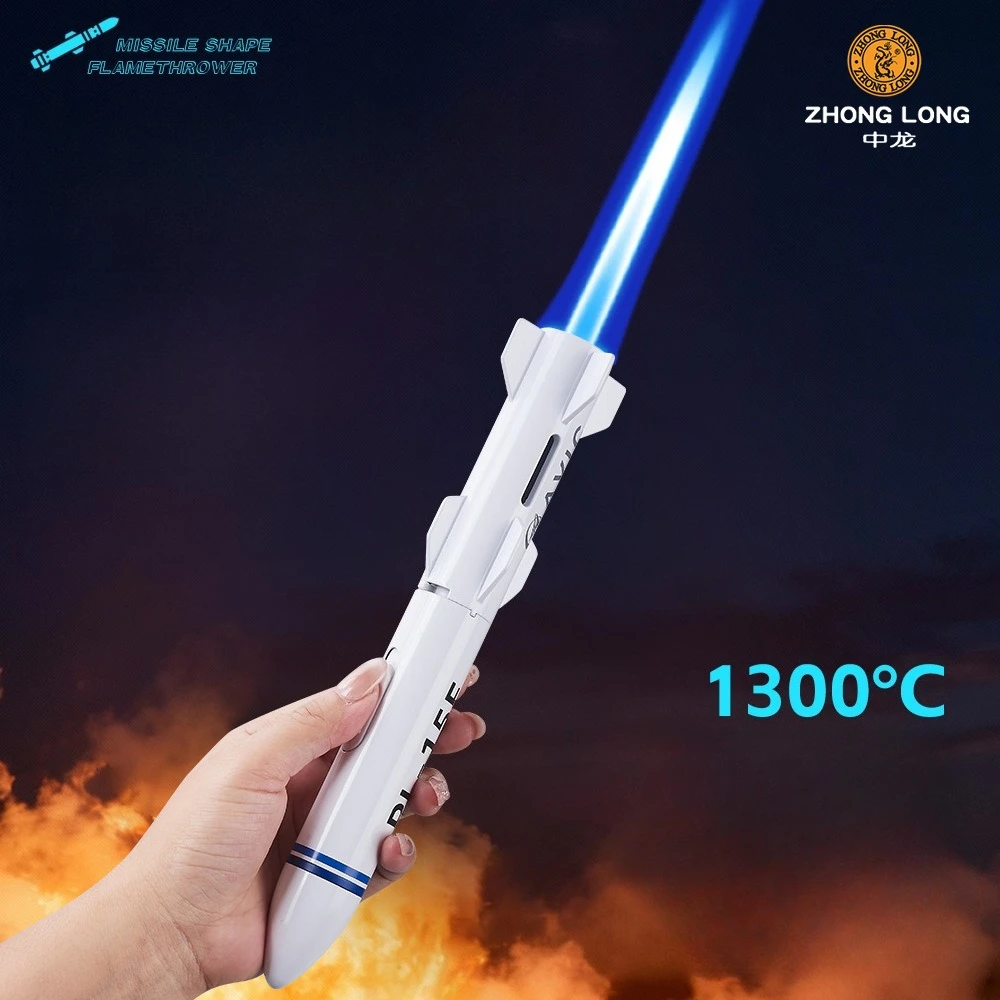 New Creative Model Rocket-Shaped High-Temperature Torch Lighter Outdoor BBQ Portable Charcoal Igniter Torch Lighter
