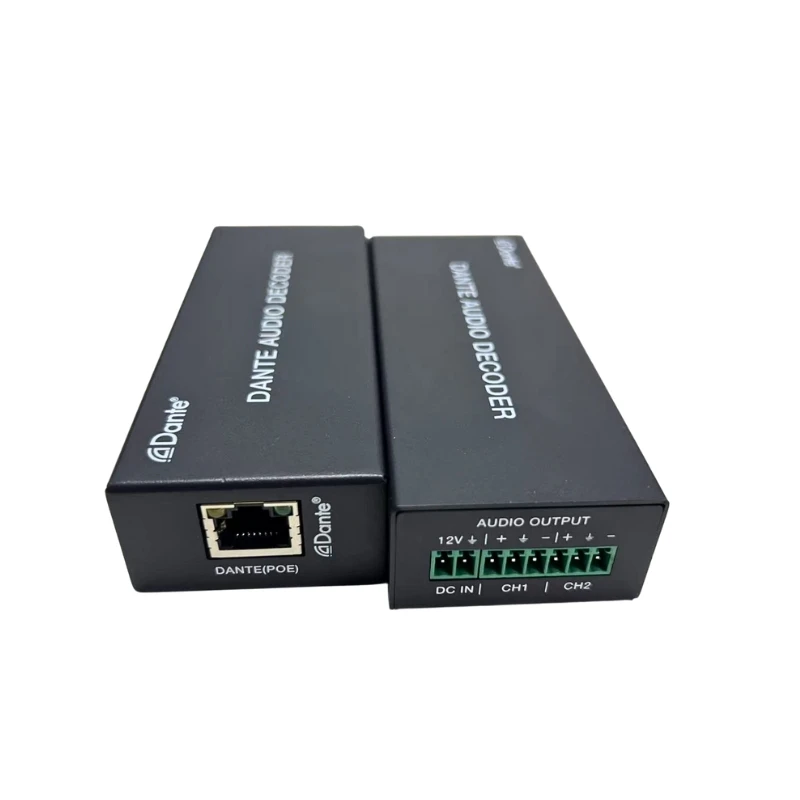 2 Ch Dante Audio Codec, POE DC Powered Adjustable Gain Analog To IP Transceiver For Broadcast Sound Engineering Installation