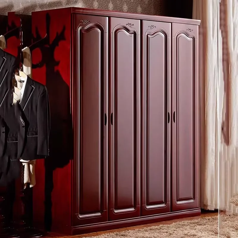Wooden European Wardrobe Modern Luxury Nordic Apartment Storage Bedroom Wardrobe Hotel Living Room Ropero Armable Home Furniture