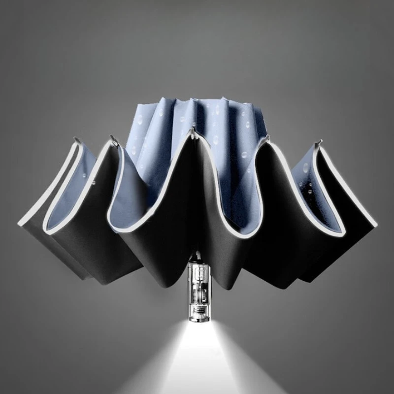 

Automatic reverse umbrella Men's thickened and reinforced strong wind-resistant oversized MECH folding umbrella
