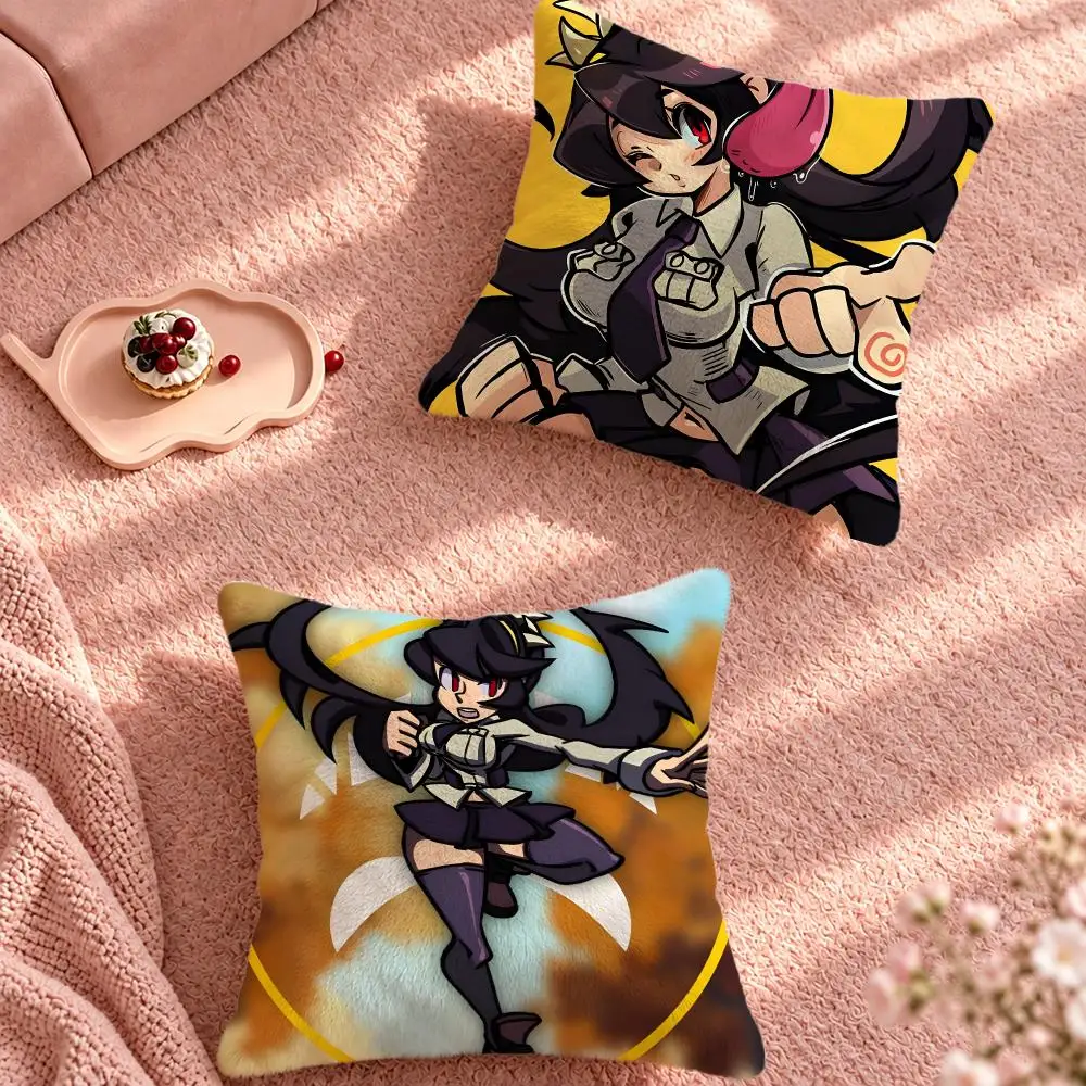 Game Stylish Fighting Skullgirls Cushion Cover Cute Cartoon Throw Pillow Cover Soft Plush Cushion Cover Sofa Bedroom Home Decor