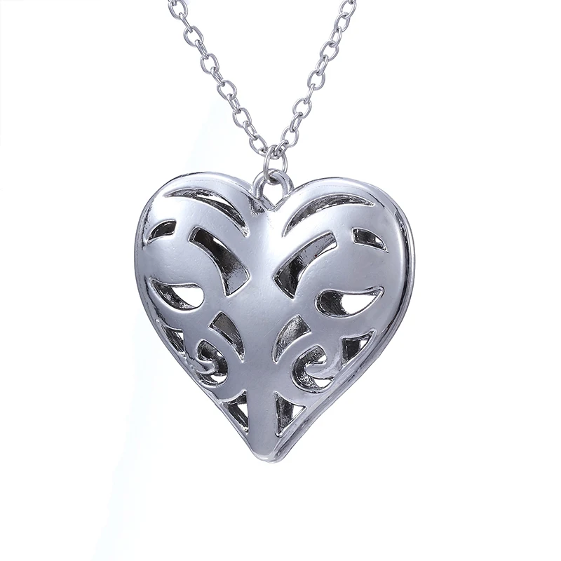 Hot The Vampire Diaries Necklace Originals Family Caroline Forbes Filigree Heart Locket Real Vervain Pendant Jewelry For Women