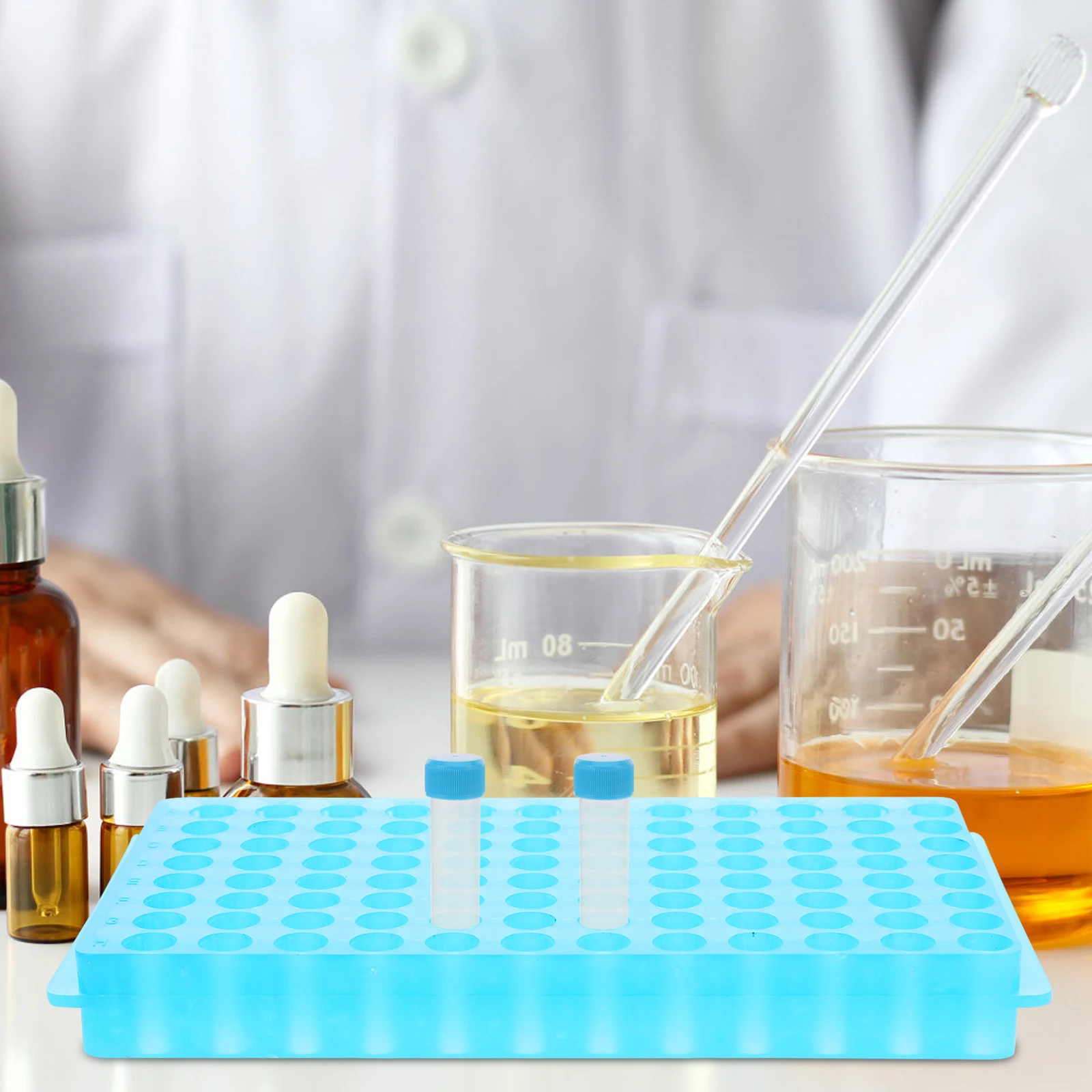 2Pcs Tube Rack for Laboratory 96 Holes Efficient Test Tube Storage Holder for Testing Samples Spill Prevention Design