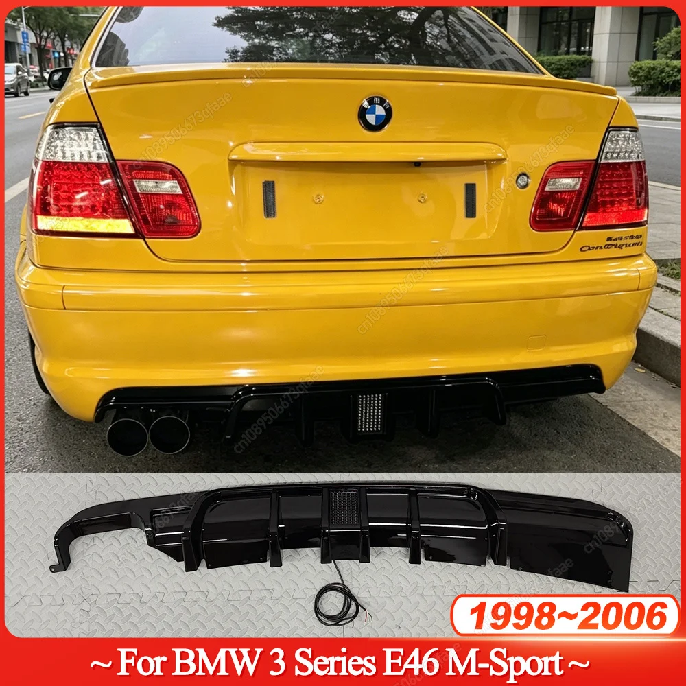 MP Style Heckstoßstangenlippe Heckdiffusor für BMW 3er E46 320i 320ci 325i 325ci 330i 330ci M-Sport 1998-2006 ABS Schwarz Tuning