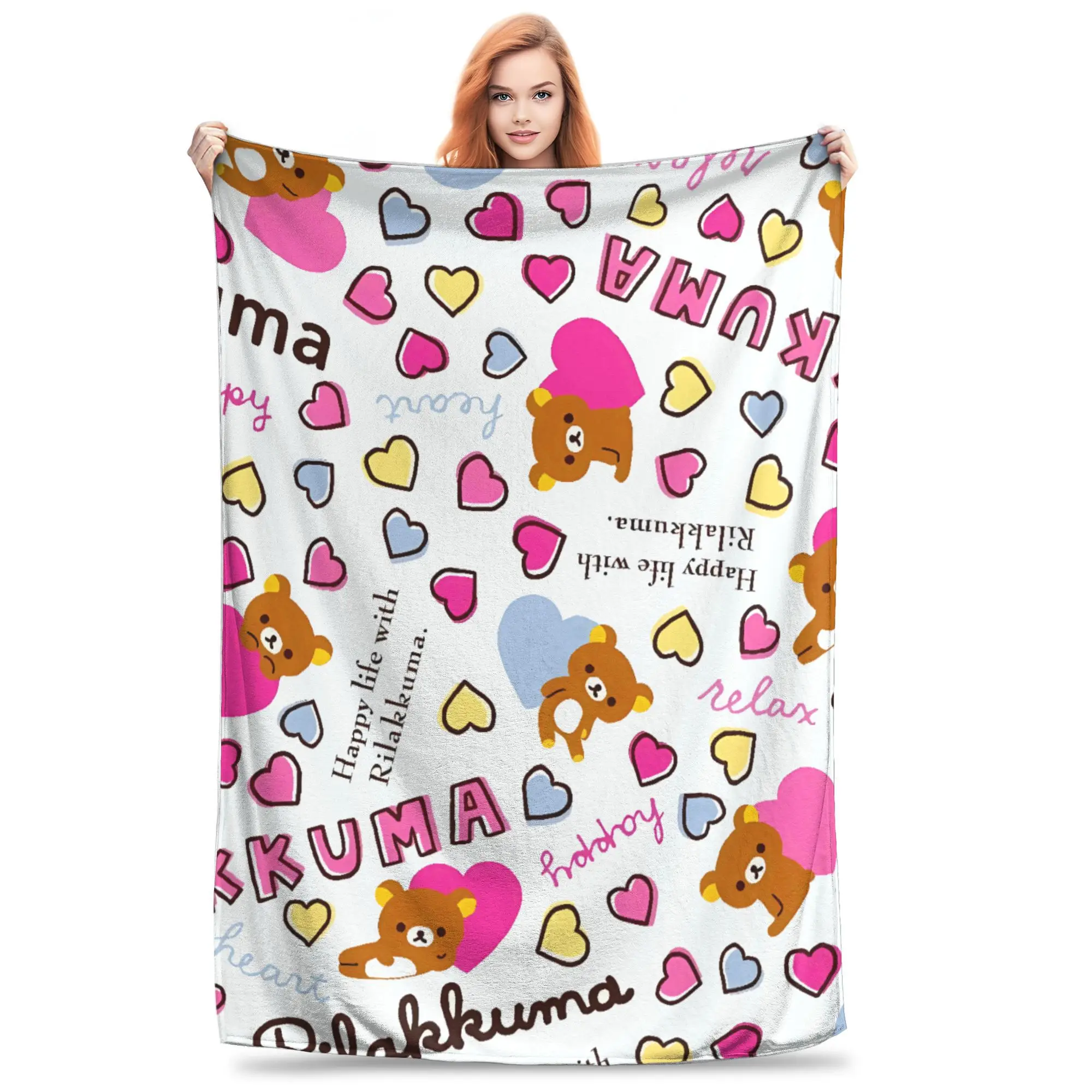 

Одеяла с героями мультфильмов Rilakkumas, качественные теплые мягкие постельные принадлежности, весеннее детское уличное новое покрывало