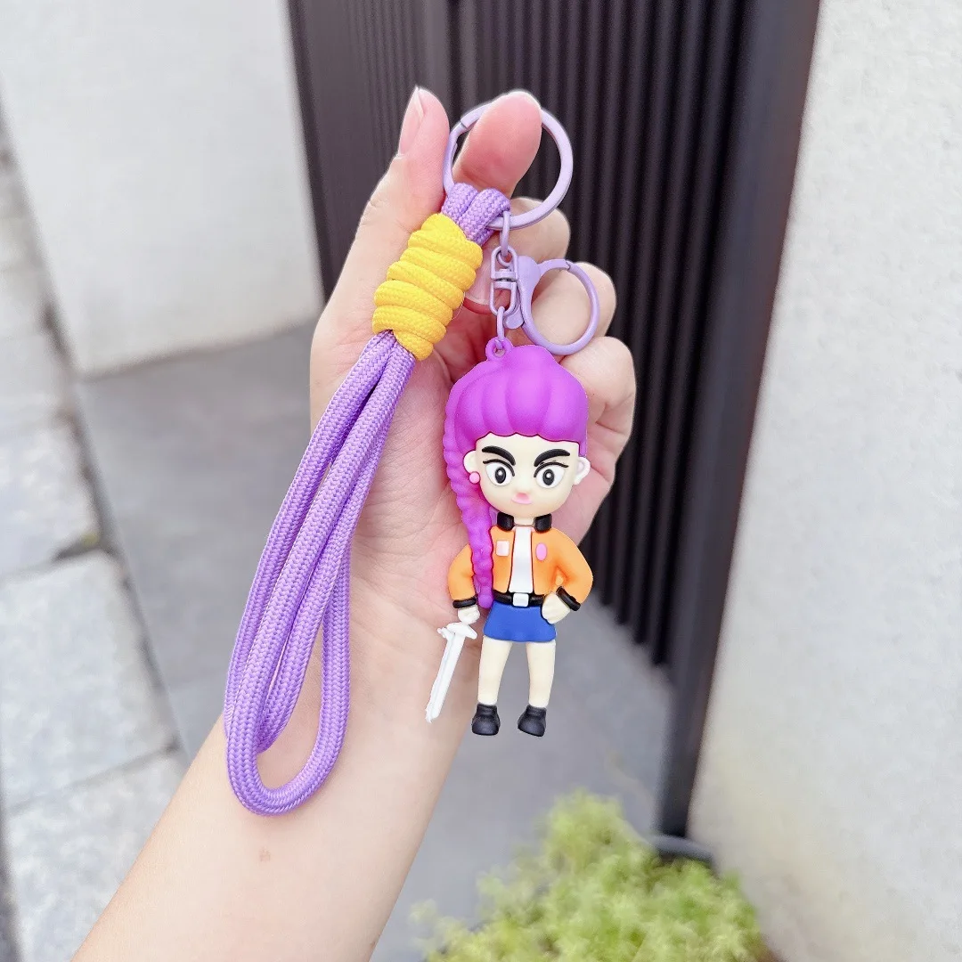 1/4pcs KPOP Demon Hunters Keychain Pendant Drip-molded PVC Material Bag Charm DIY Fashion Doll Accessory New Style Gift