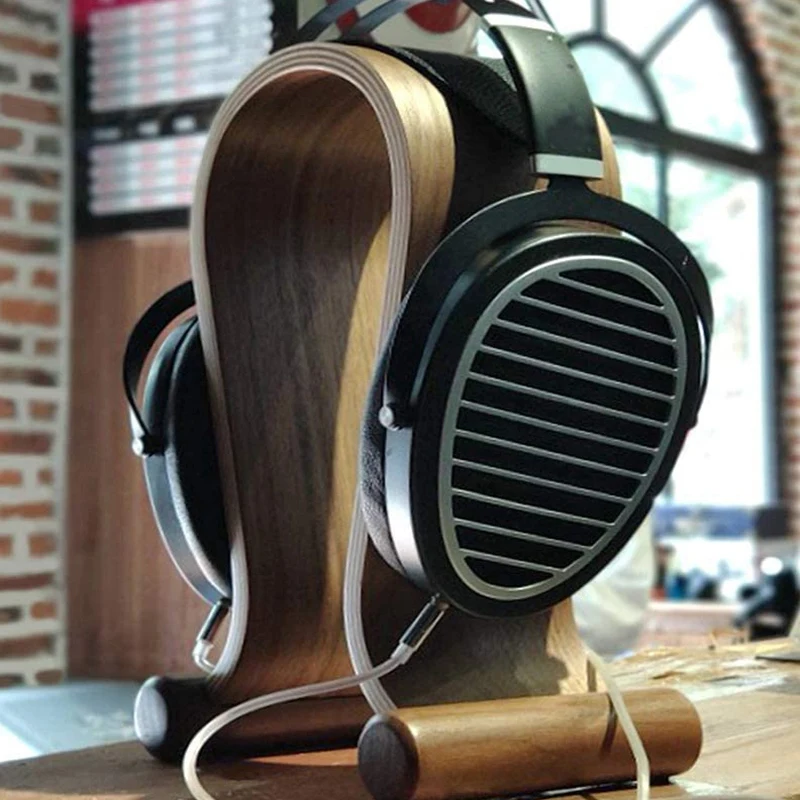 ABNRR Wooden Headset Holder,Universal Earphone Hanger Holder for Gaming Headsets & DJ Studio Headphones Desktop Headphone Rack