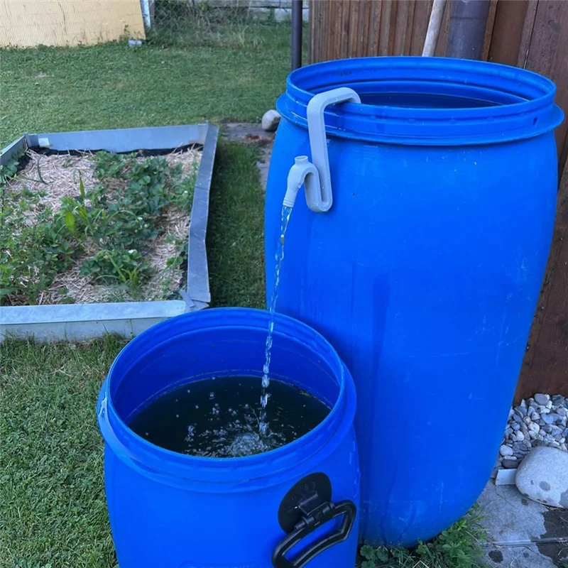 Balde ABDJ sem broca para mangueira de drenagem de água, barris de chuva, tubo de transbordamento com bajante para tanques de armazenamento de água