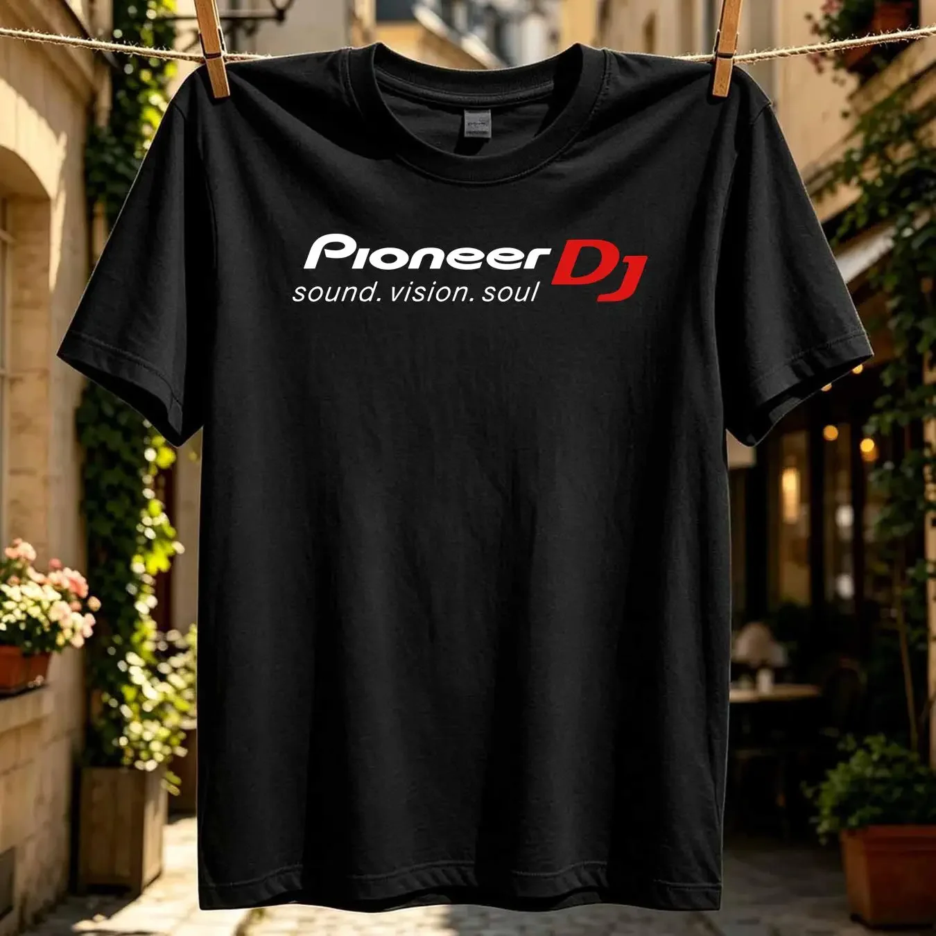 washed T Shirt PIONEER DJ TEE CLUBWEAR EDM CDJ DDJ DJM 2000 1000 Logo Size L vintage Washed Soft Comfortable