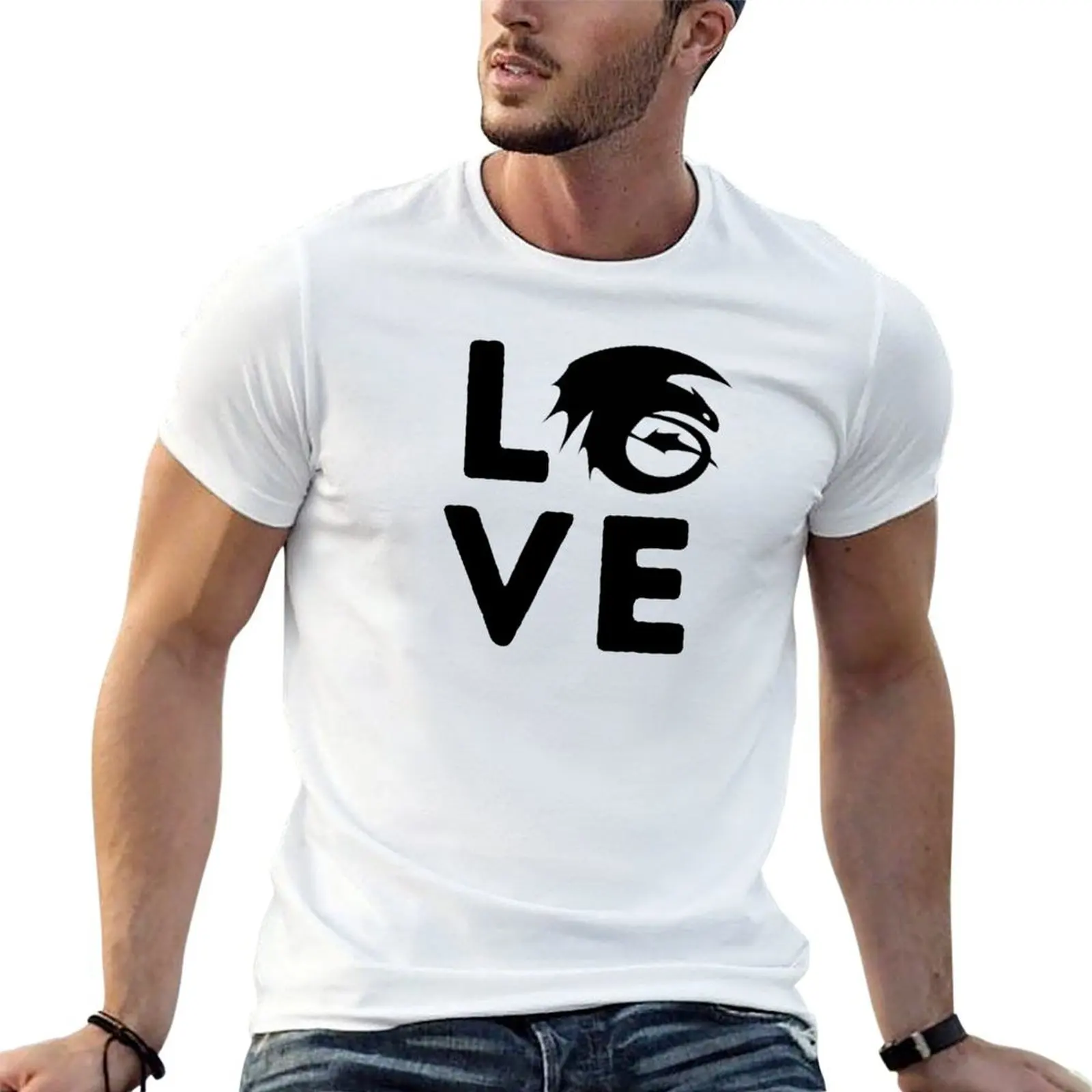 

HTTYD Love Design T-Shirt mens graphic t shirts t shirts cotton 100% black cotton t-shirt plain for man package T-Shirt