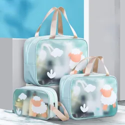 Water-proof PVC Toiletries Bag Travel Cosmetic Towel Holder Bag Wet Dry Separated Swim Bag Bathroom Accessories Wash Bag Pouch