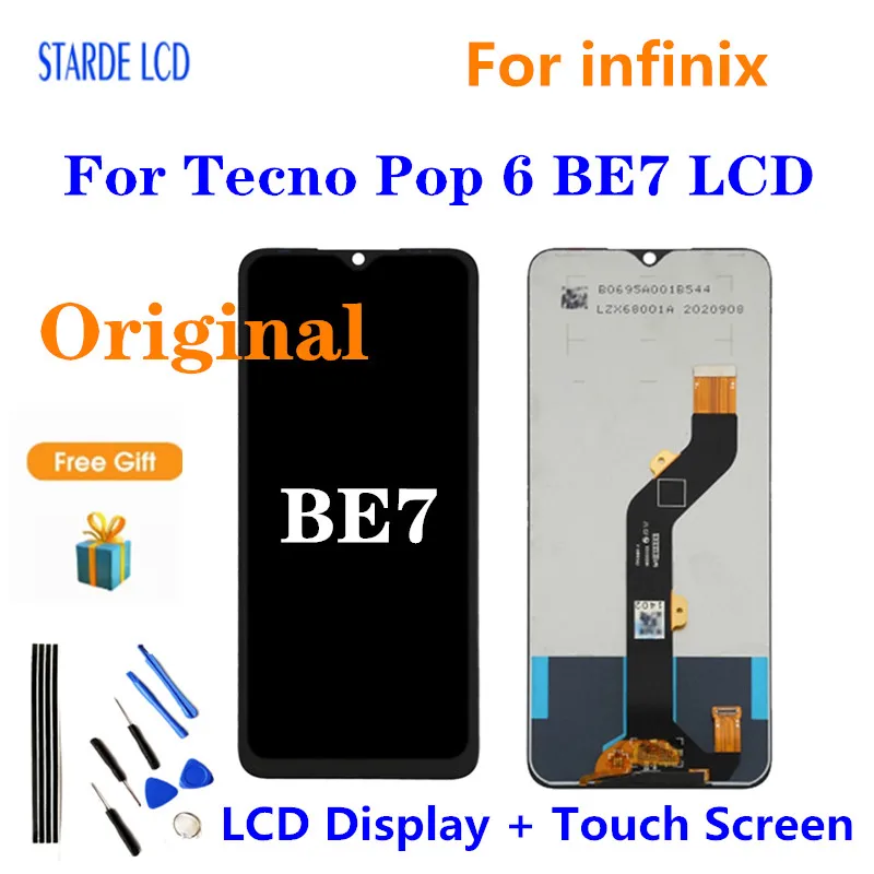 

Original LCD Screen For Infinix Tecno Pop 6 BE7 LCD Display Touch Screen With Digitizer Full Assembly Replacement Phone Parts