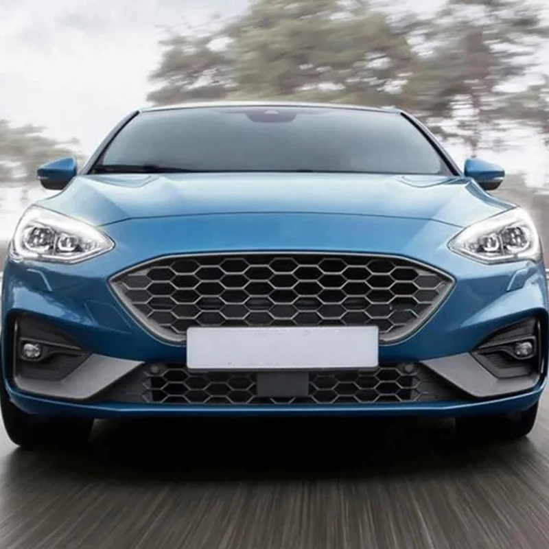لفورد فوكس MK4 ST ST-Line 2019 2020 سباق السيارات الأمامي البليت المصد العلوي والسفلي مصبغة تجميل شواء اكسسوارات السيارات ضبط #2