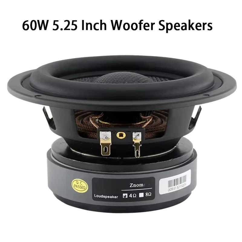 Home Cinema Sound Box Loudspeaker 5.25 Inch Woofer Speaker 60W 4 Ohm 8 Ohm Portable Super Bass Speakers HIFI Glass Fiber