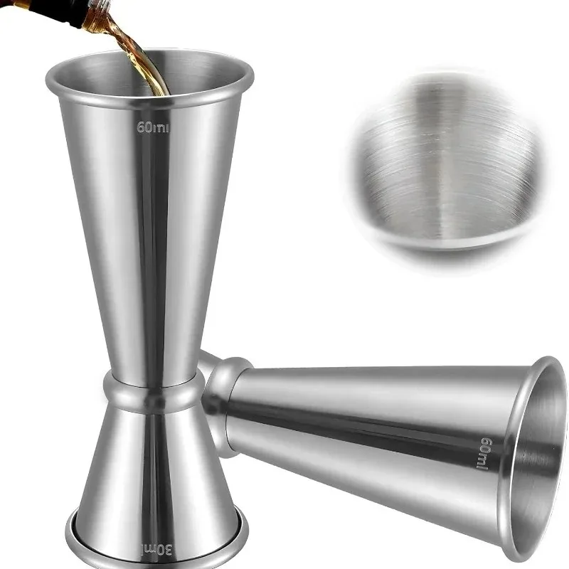 Stainless Steel 30/60ml Cocktail Wine Shaker Measure Cup Double Shot Drink Spirit Measure Jigger Kitchen Supplies Gadget