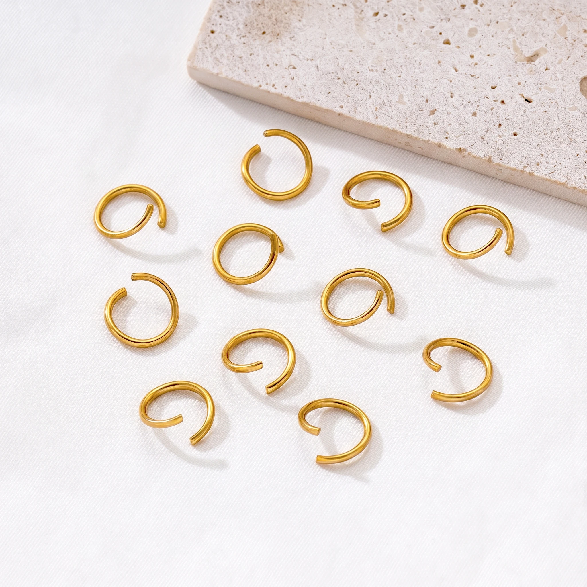 100pcs Stainless Steel Gold Color Open Jump Rings Split Rings Connectors For Jewelry Making Supplies DIY Necklaces Accessories