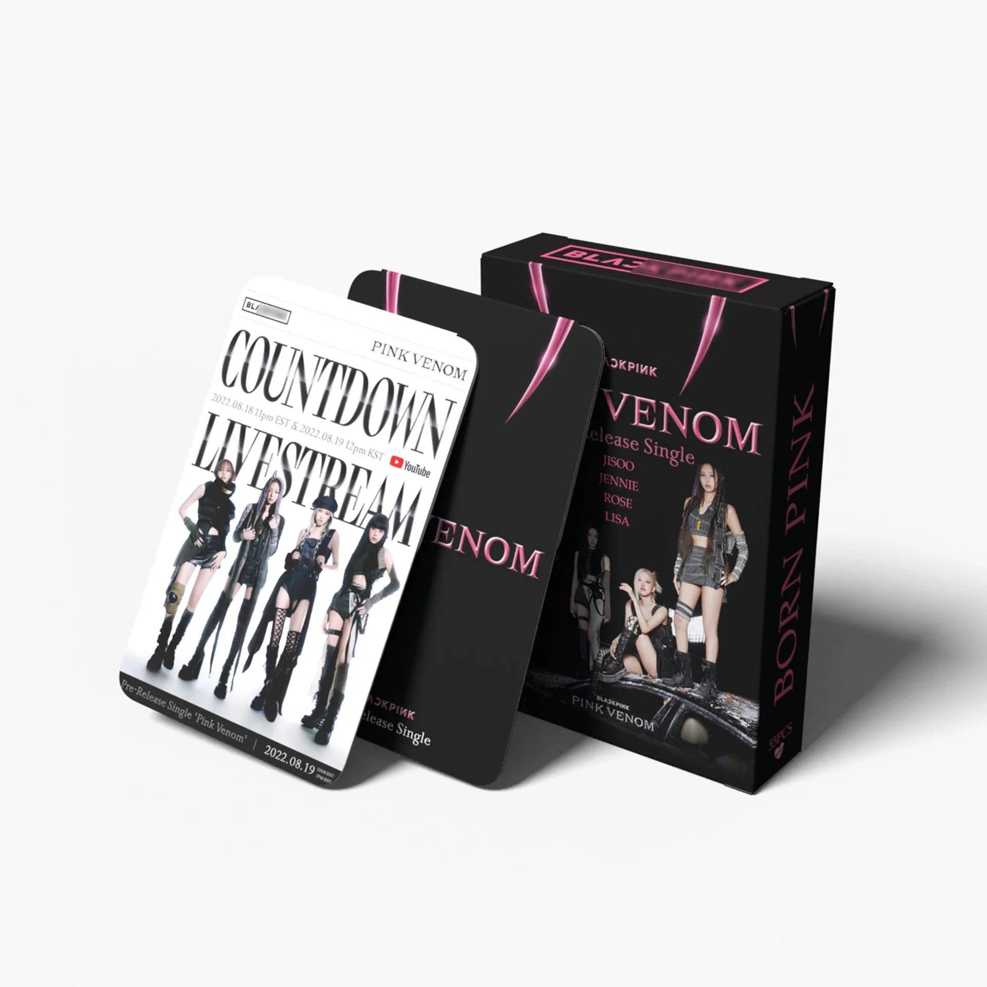 55 بطاقة لومو، أحدث بضائع جديدة من ألبوم "Pink Venom"، بطاقات صغيرة للمعجبين، هدايا المشاهير القابلة للجمع عالية الوضوح #6