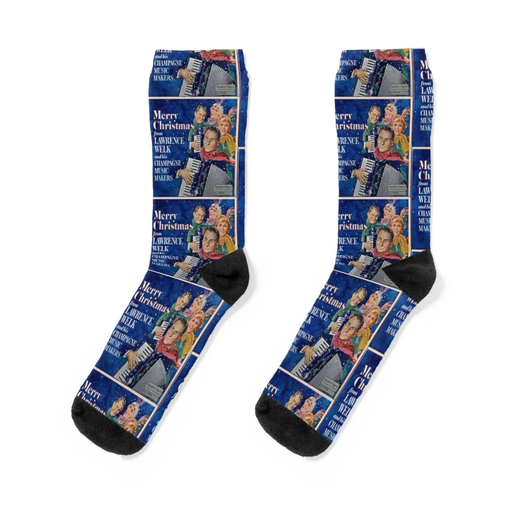 

Lawrence Welk Christmas album Socks soccer anti-slip with print hiphop New year's Socks Men's Women's