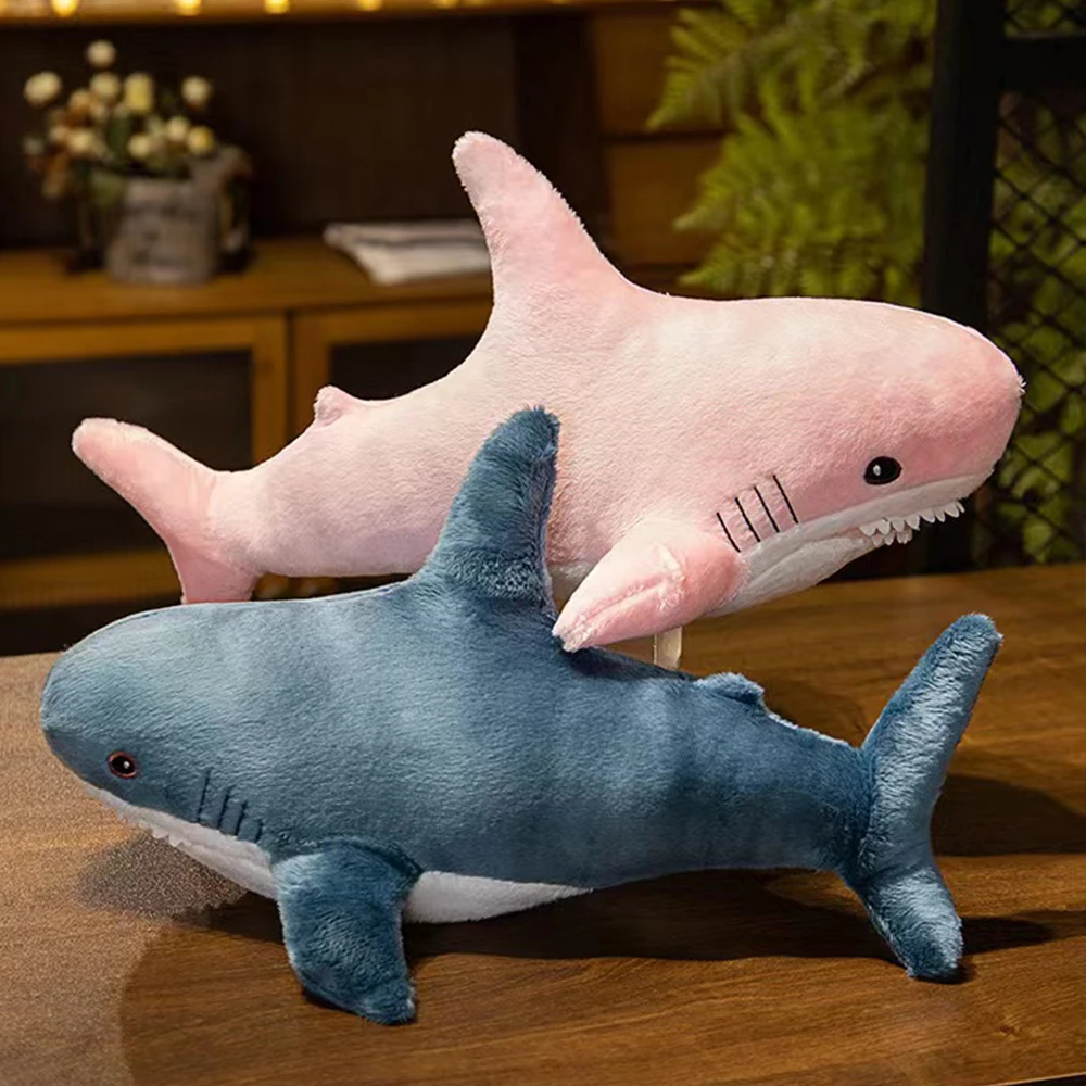 15-140cm Kawaii Giant Stuffed Animal Shark Plush Toy Large Soft Doll Whale Dolphin Sleeping Pillow Girl Festival Gifts for Child