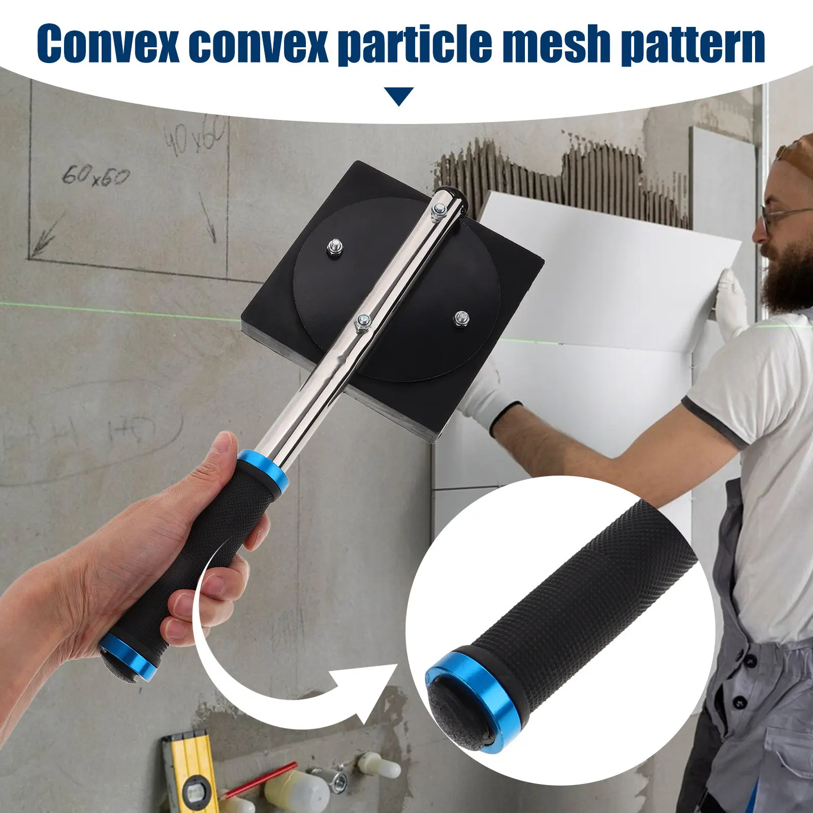 Steel Handle Rubber Hammer Heavy Duty Tapping Block Flooring Installation Tool Tile Beating Board Vinyl Plank Flooring Tools